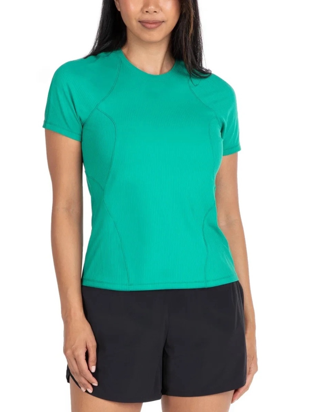 Spyder Active green ribbed short-sleeve athletic tee size large Kelly green